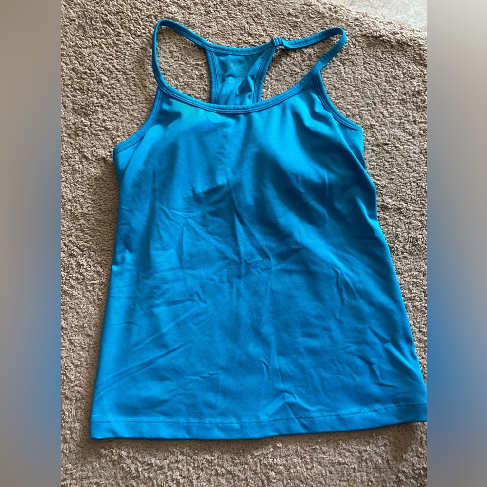 Athleta Built In Bra Tank Blue 36a